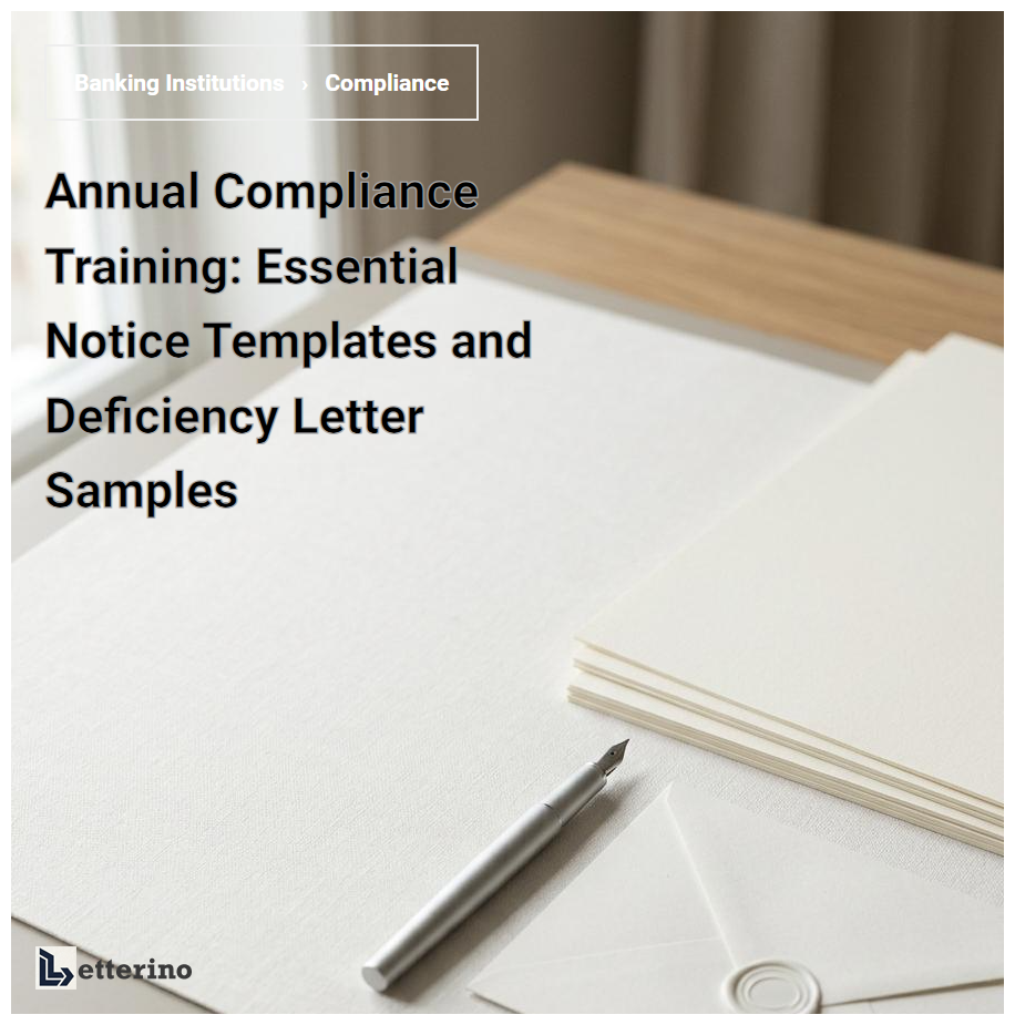 Annual Compliance Training: Essential Notice Templates and Deficiency Letter Samples