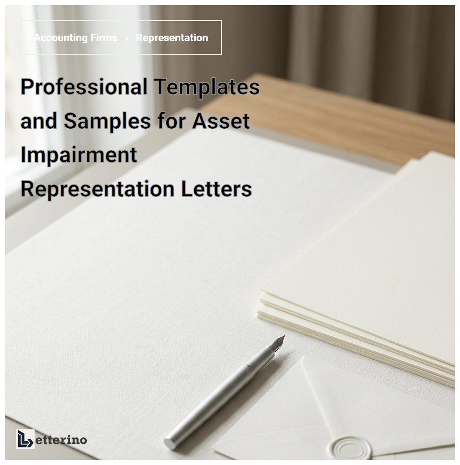 Professional Templates and Samples for Asset Impairment Representation Letters