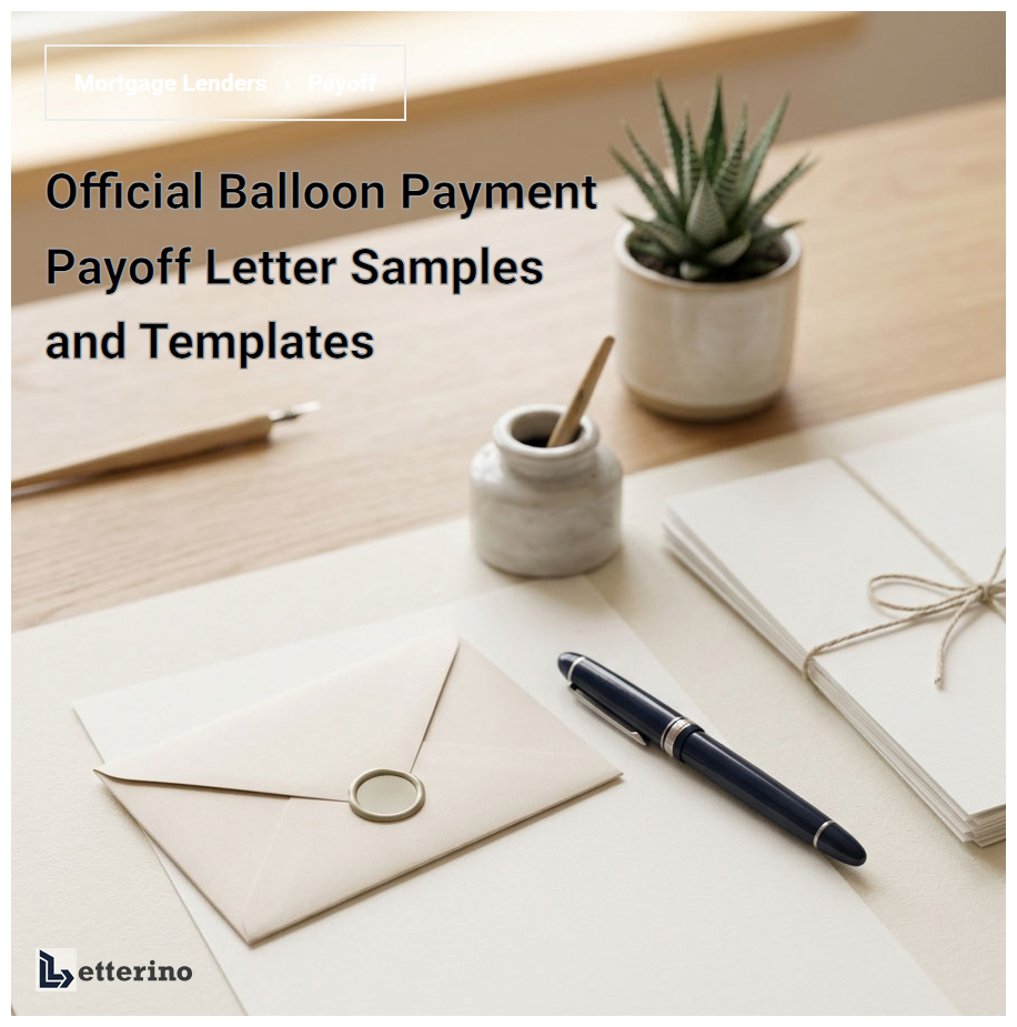Official Balloon Payment Payoff Letter Samples and Templates