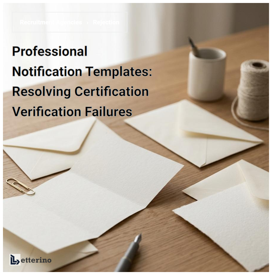 Professional Notification Templates: Resolving Certification Verification Failures