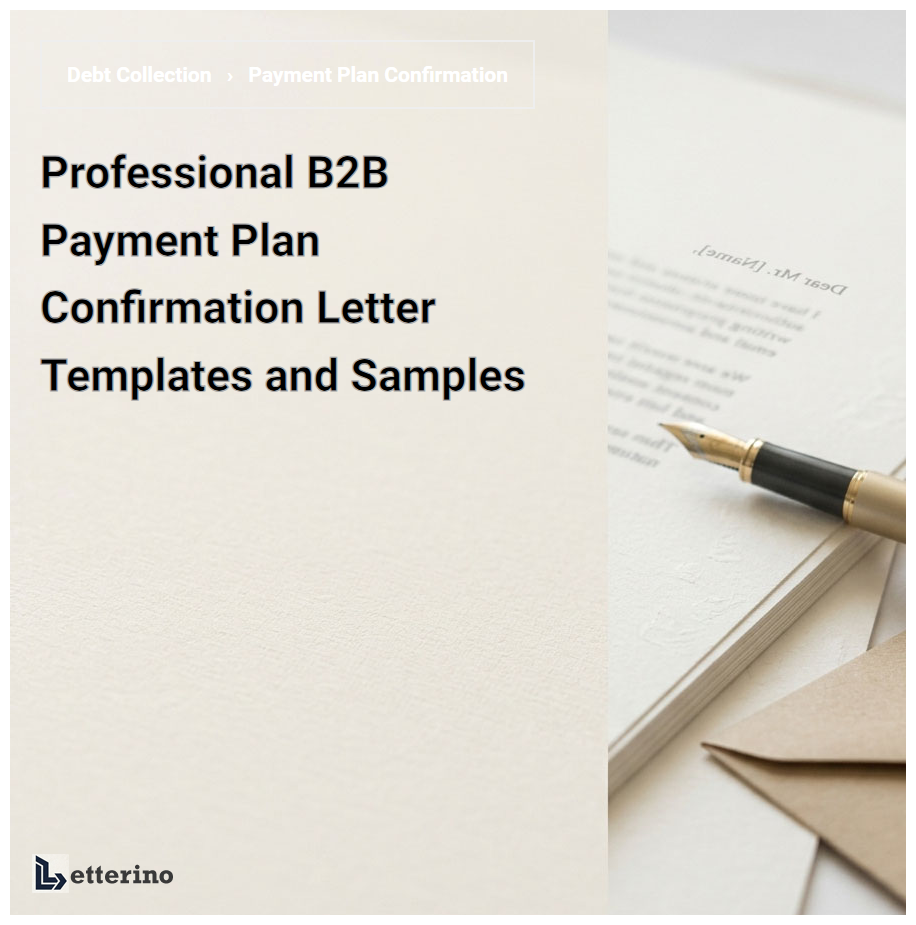 Professional B2B Payment Plan Confirmation Letter Templates and Samples