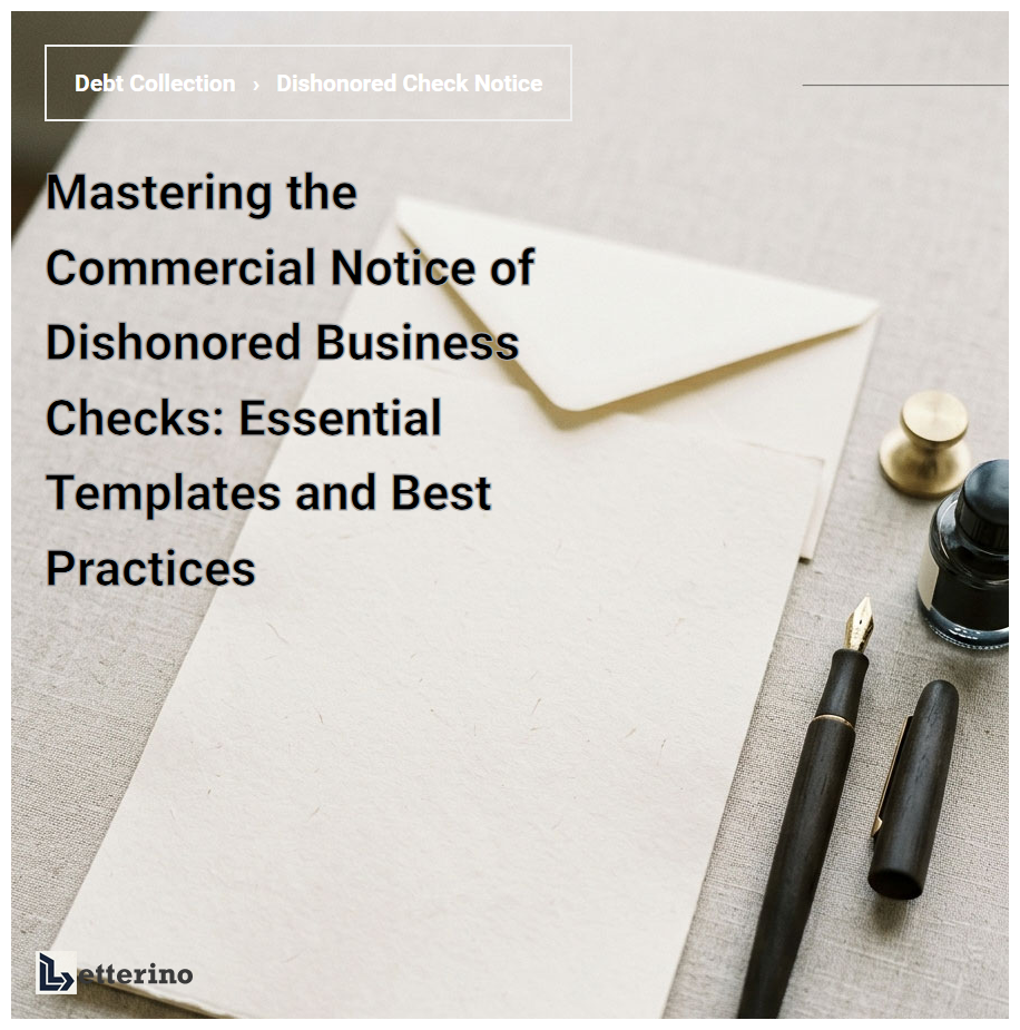 Mastering the Commercial Notice of Dishonored Business Checks: Essential Templates and Best Practices