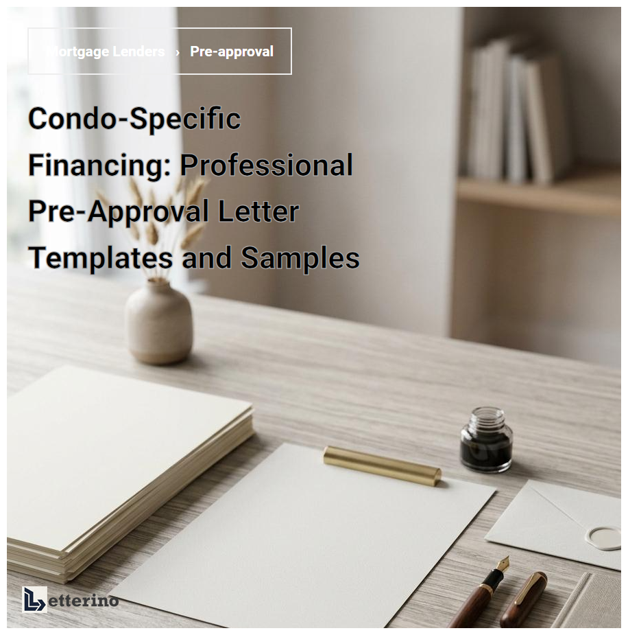 Condo-Specific Financing: Professional Pre-Approval Letter Templates and Samples