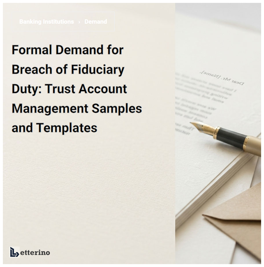 Formal Demand for Breach of Fiduciary Duty: Trust Account Management Samples and Templates