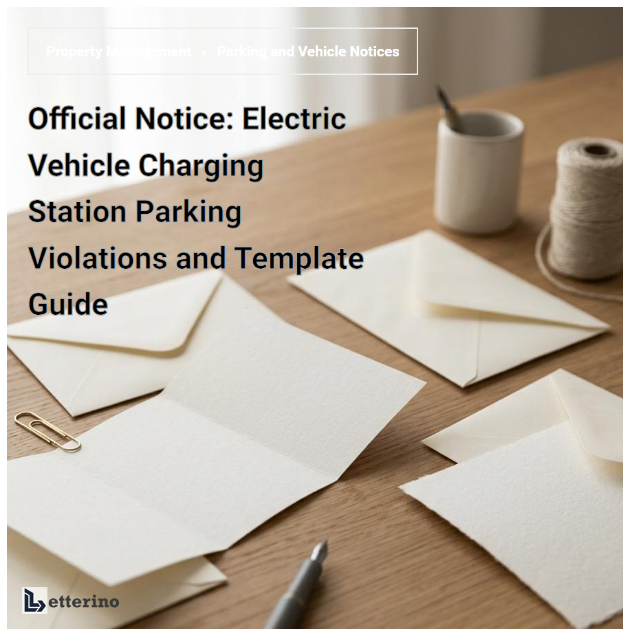 Official Notice: Electric Vehicle Charging Station Parking Violations and Template Guide