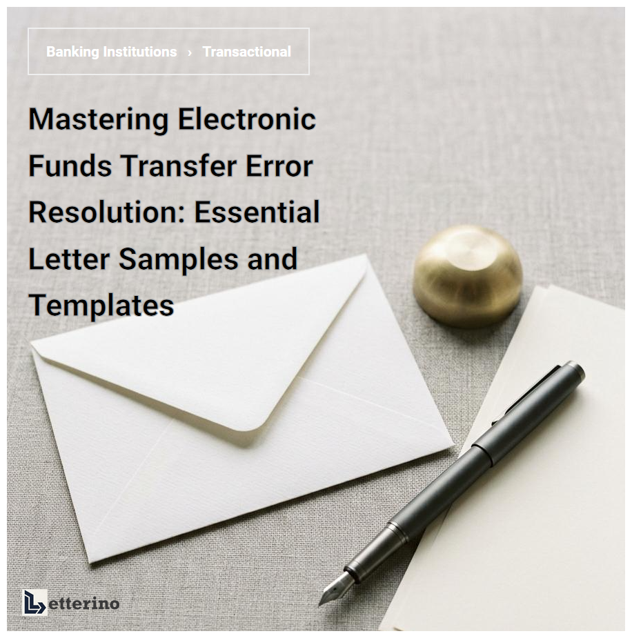 Mastering Electronic Funds Transfer Error Resolution: Essential Letter Samples and Templates
