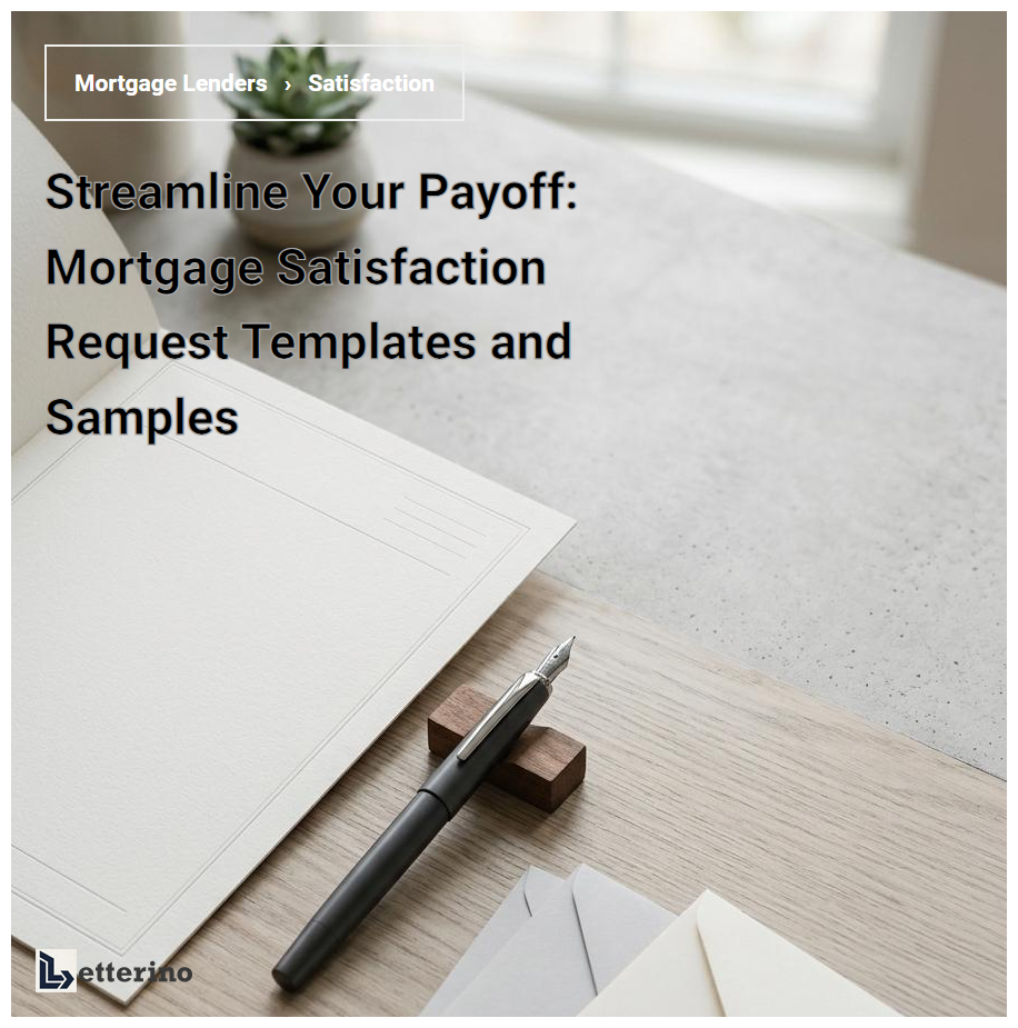 Streamline Your Payoff: Mortgage Satisfaction Request Templates and Samples