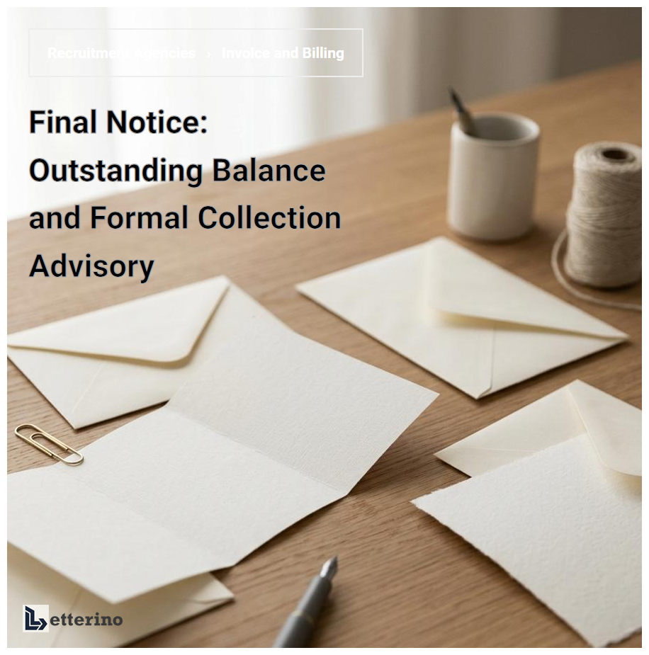 Final Notice: Outstanding Balance and Formal Collection Advisory