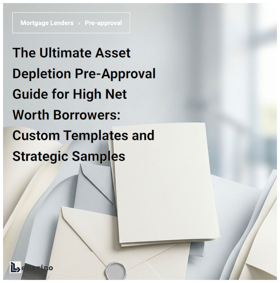 The Ultimate Asset Depletion Pre-Approval Guide for High Net Worth Borrowers: Custom Templates and Strategic Samples