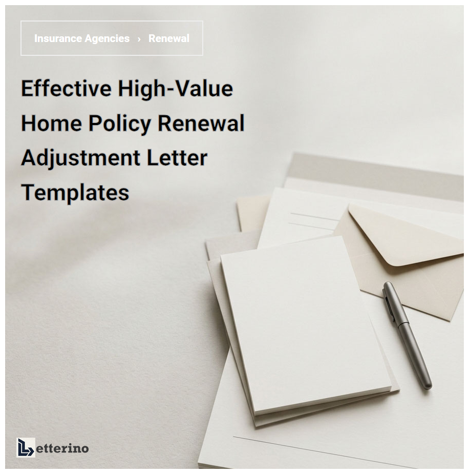 Effective High-Value Home Policy Renewal Adjustment Letter Templates