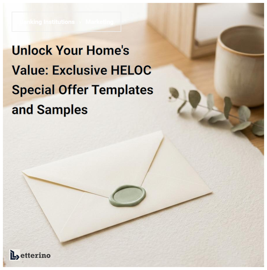 Unlock Your Home's Value: Exclusive HELOC Special Offer Templates and Samples