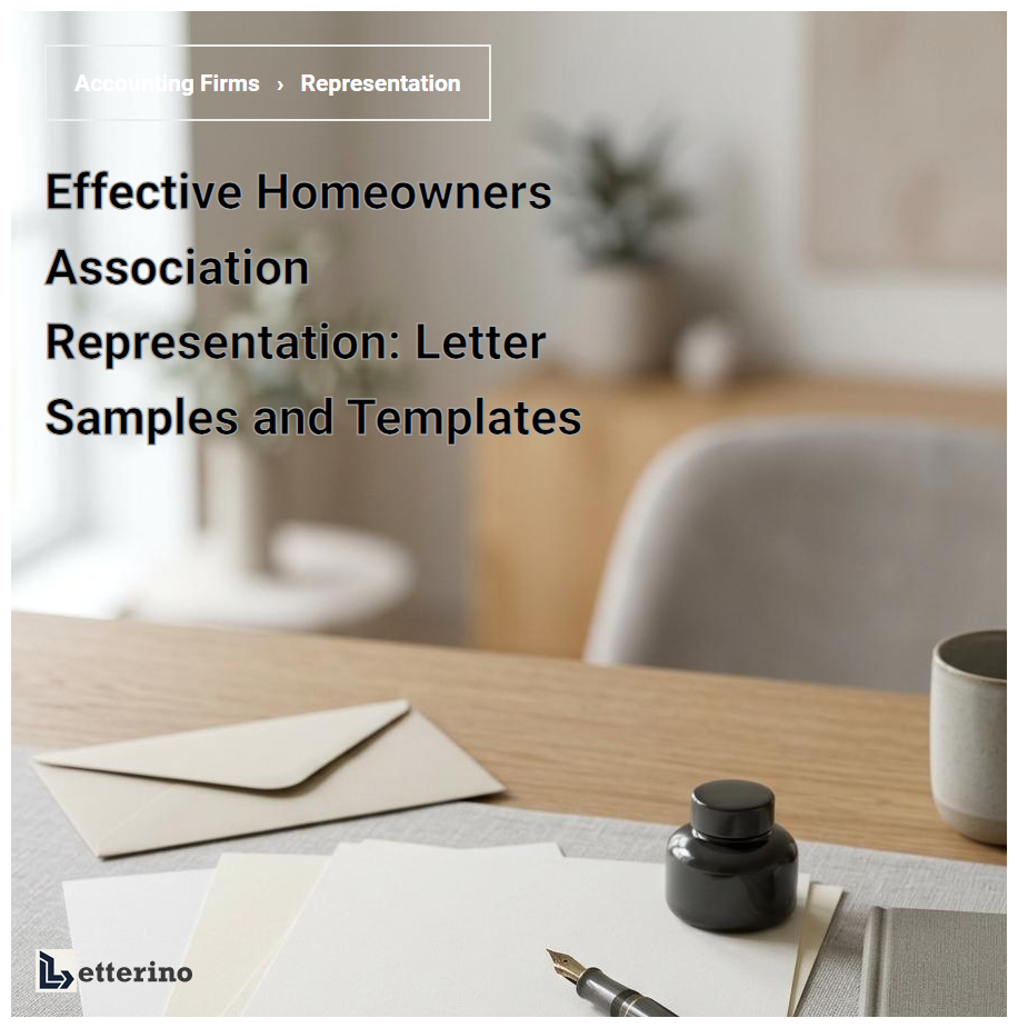 Effective Homeowners Association Representation: Letter Samples and Templates