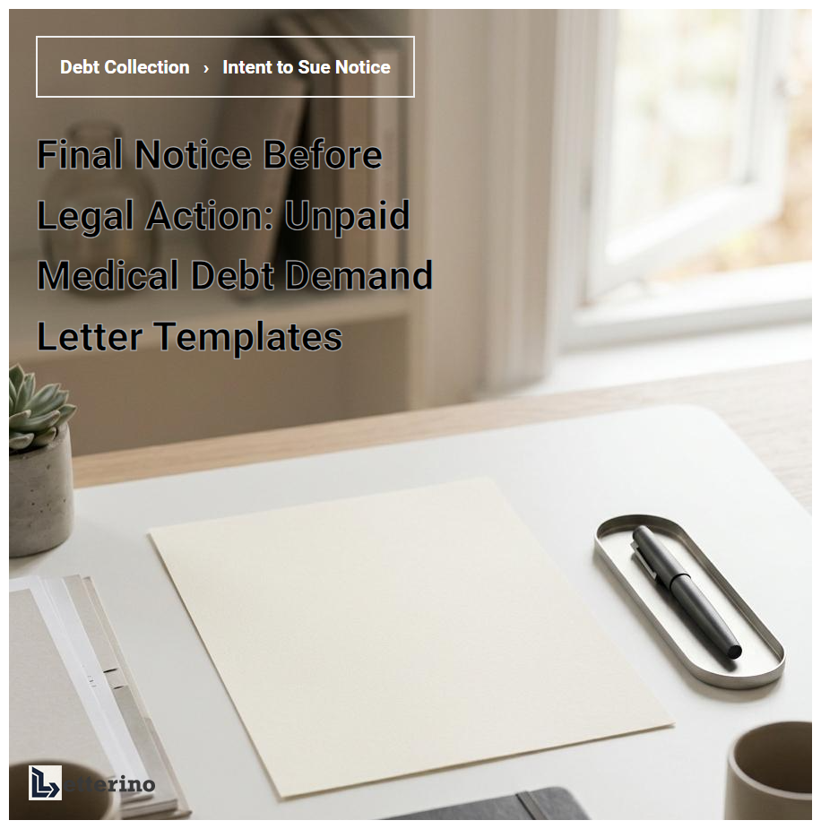Final Notice Before Legal Action: Unpaid Medical Debt Demand Letter Templates