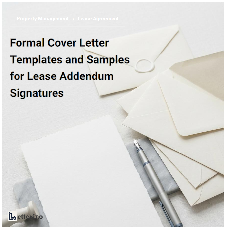 Formal Cover Letter Templates and Samples for Lease Addendum Signatures