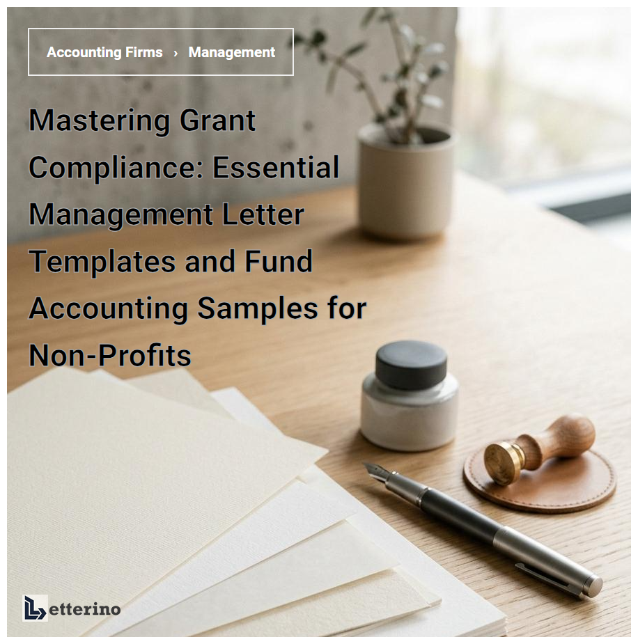Mastering Grant Compliance: Essential Management Letter Templates and Fund Accounting Samples for Non-Profits