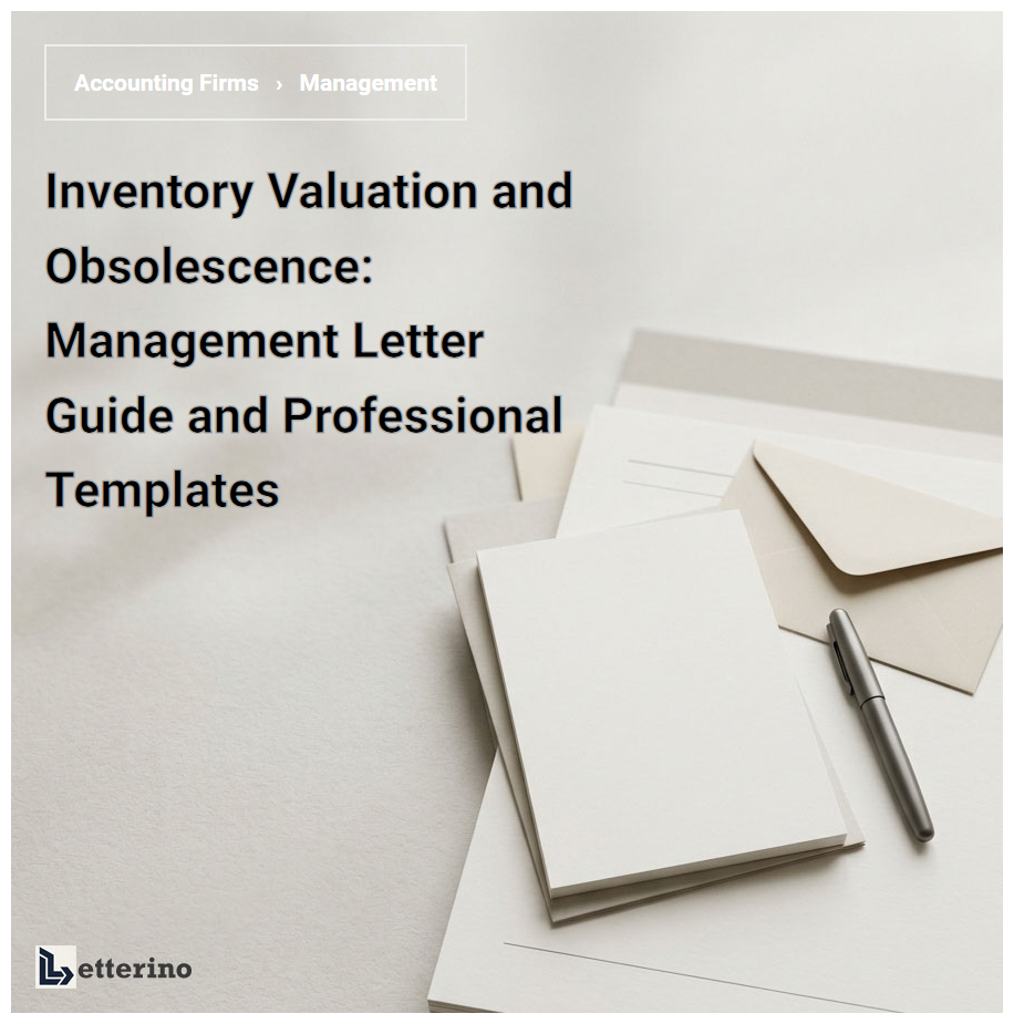 Inventory Valuation and Obsolescence: Management Letter Guide and Professional Templates