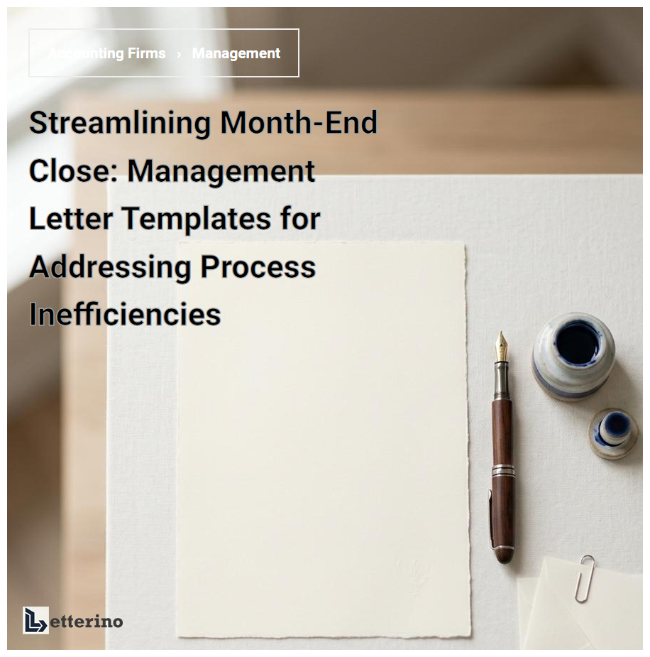 Streamlining Month-End Close: Management Letter Templates for Addressing Process Inefficiencies