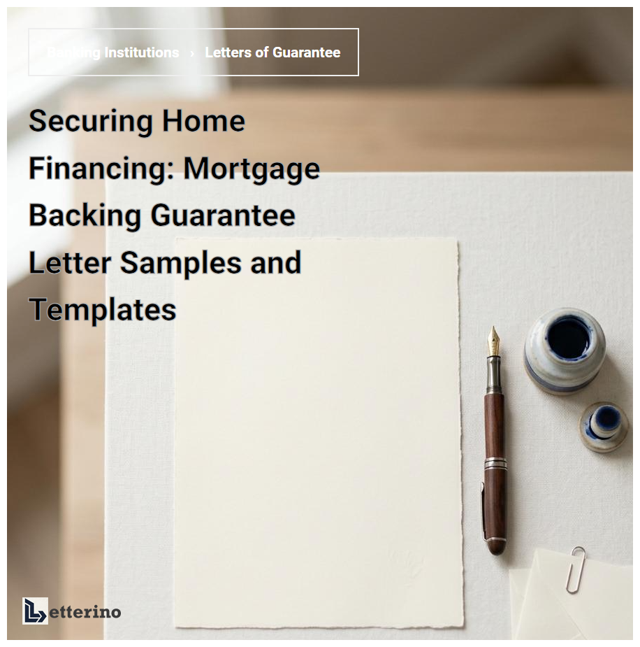 Securing Home Financing: Mortgage Backing Guarantee Letter Samples and Templates