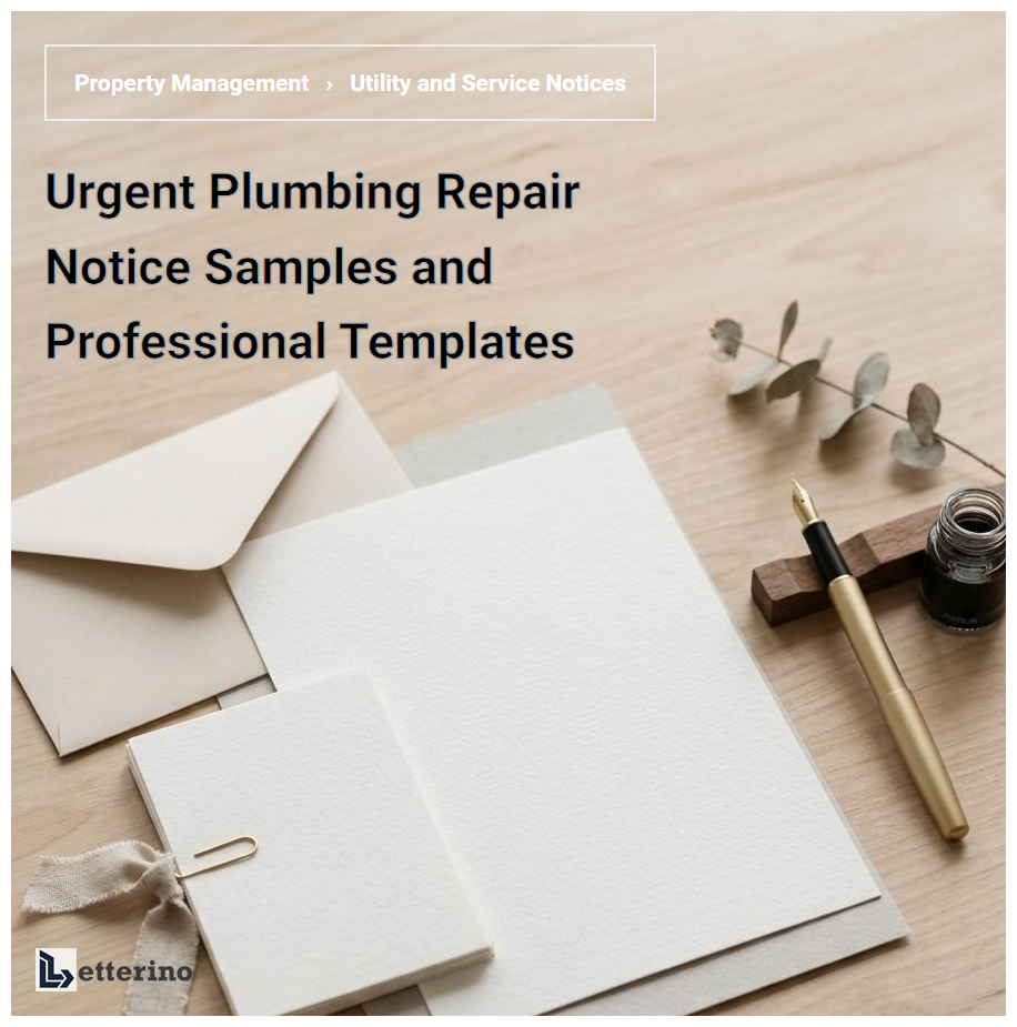 Urgent Plumbing Repair Notice Samples and Professional Templates