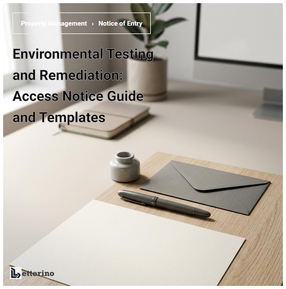 Environmental Testing and Remediation: Access Notice Guide and Templates