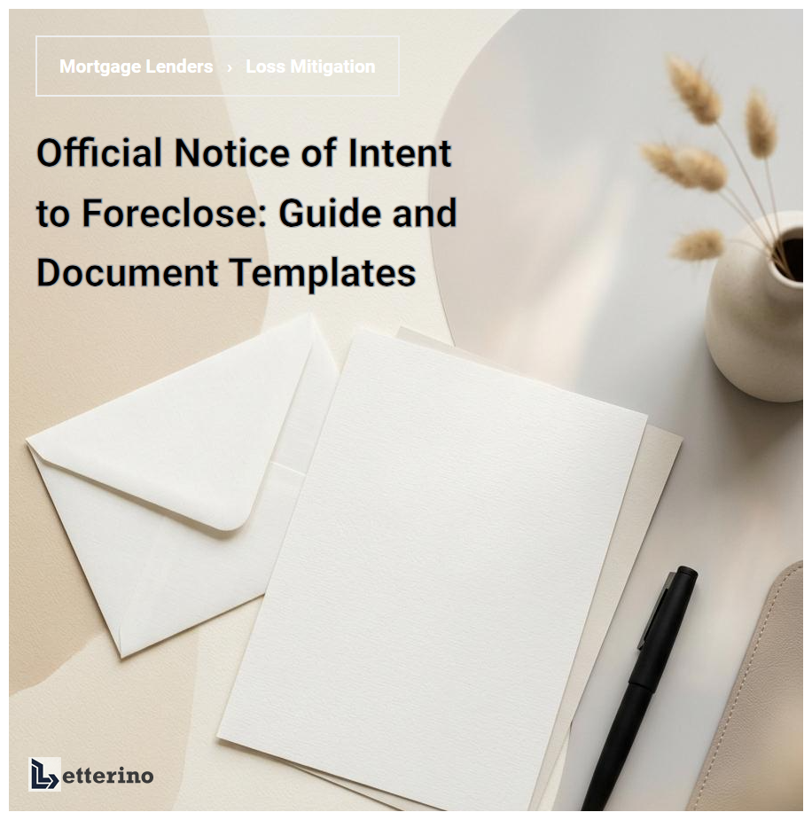 Official Notice of Intent to Foreclose: Guide and Document Templates
