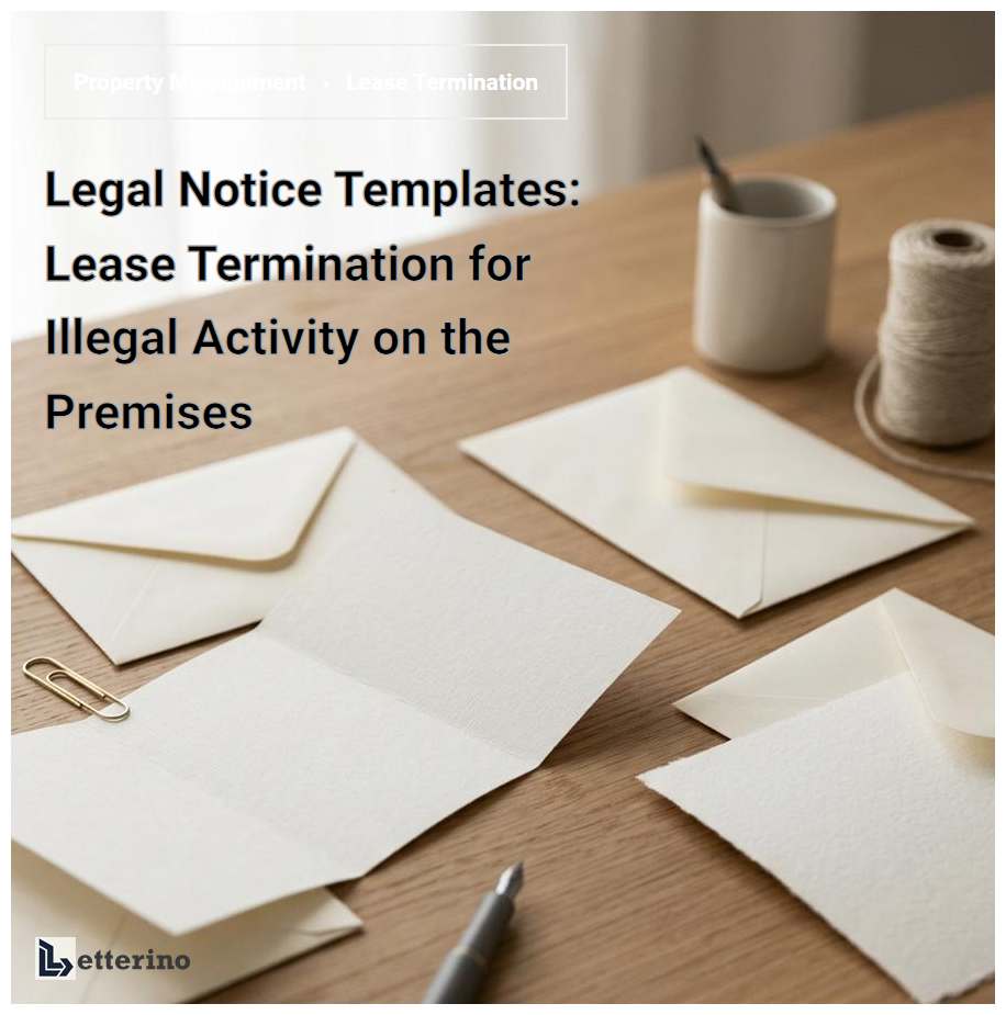 Legal Notice Templates: Lease Termination for Illegal Activity on the Premises