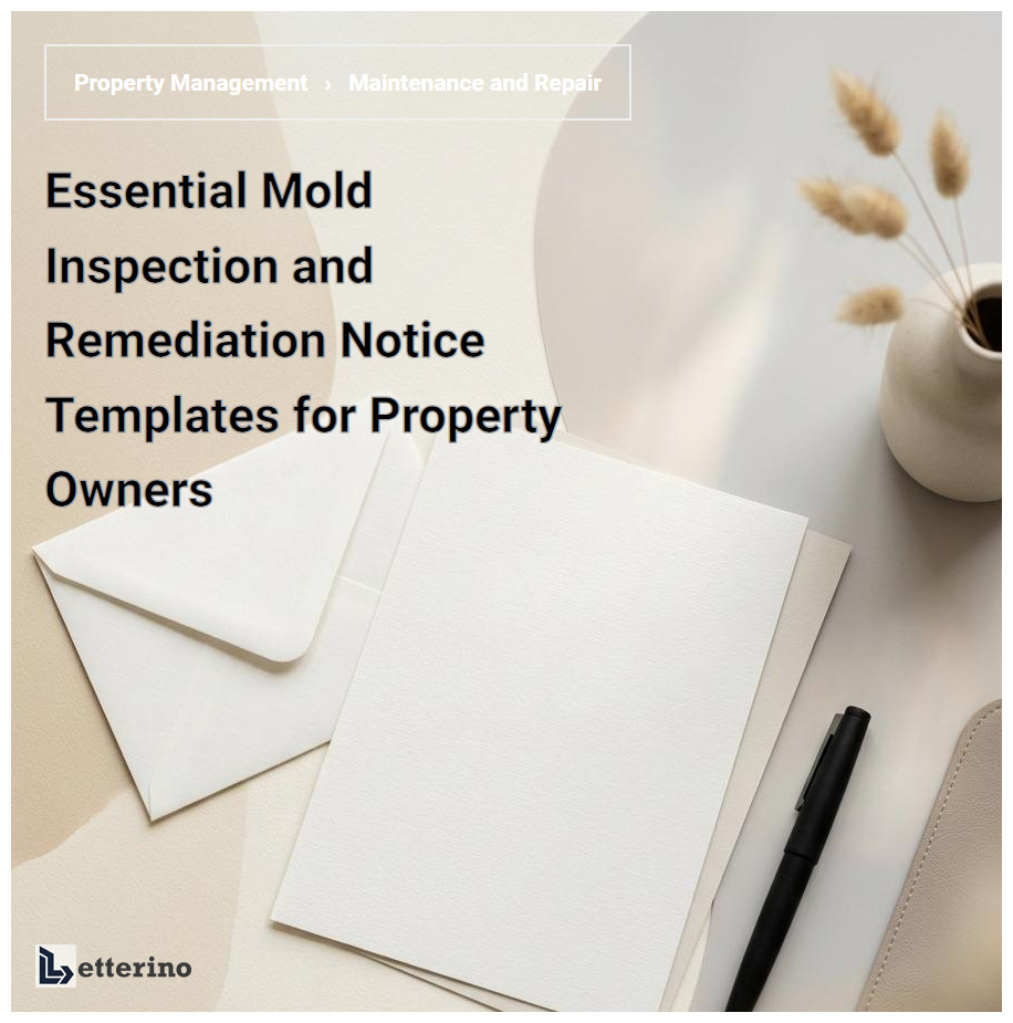 Essential Mold Inspection and Remediation Notice Templates for Property Owners