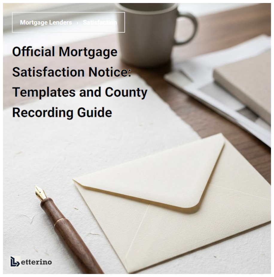 Official Mortgage Satisfaction Notice: Templates and County Recording Guide