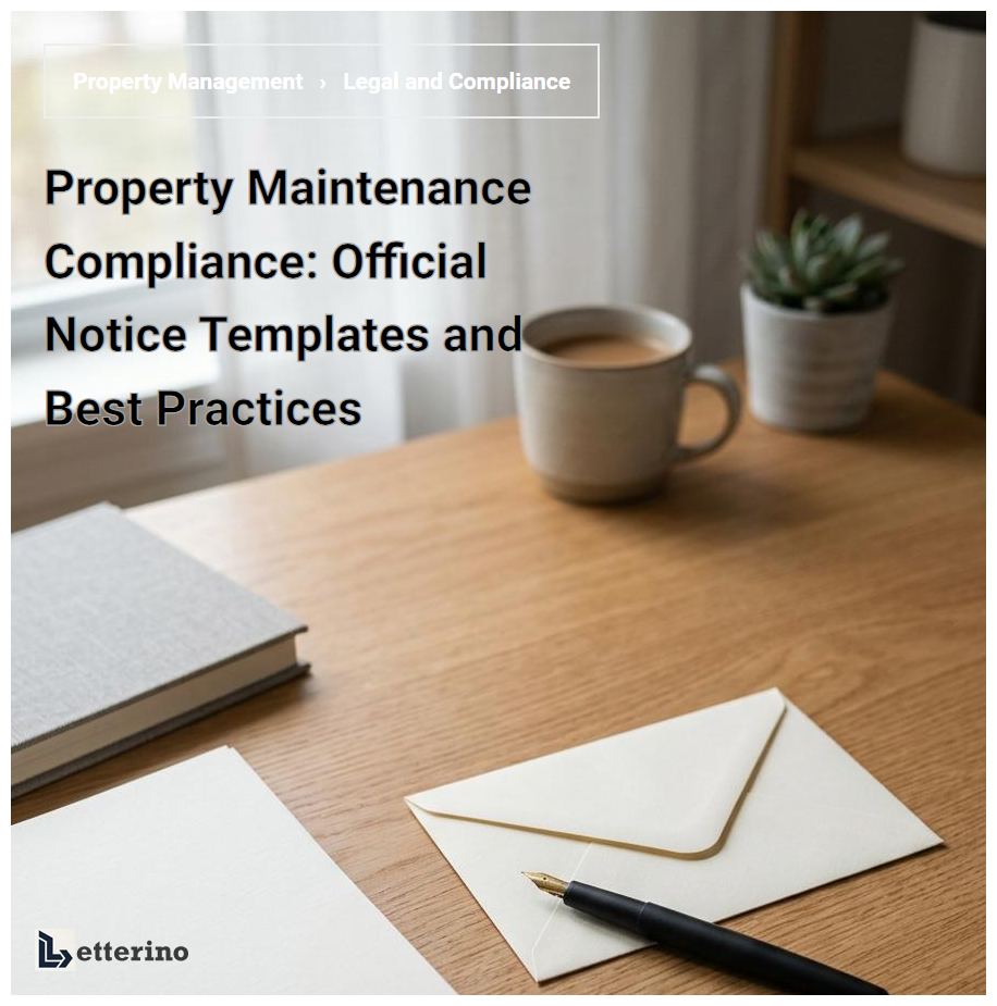 Property Maintenance Compliance: Official Notice Templates and Best Practices
