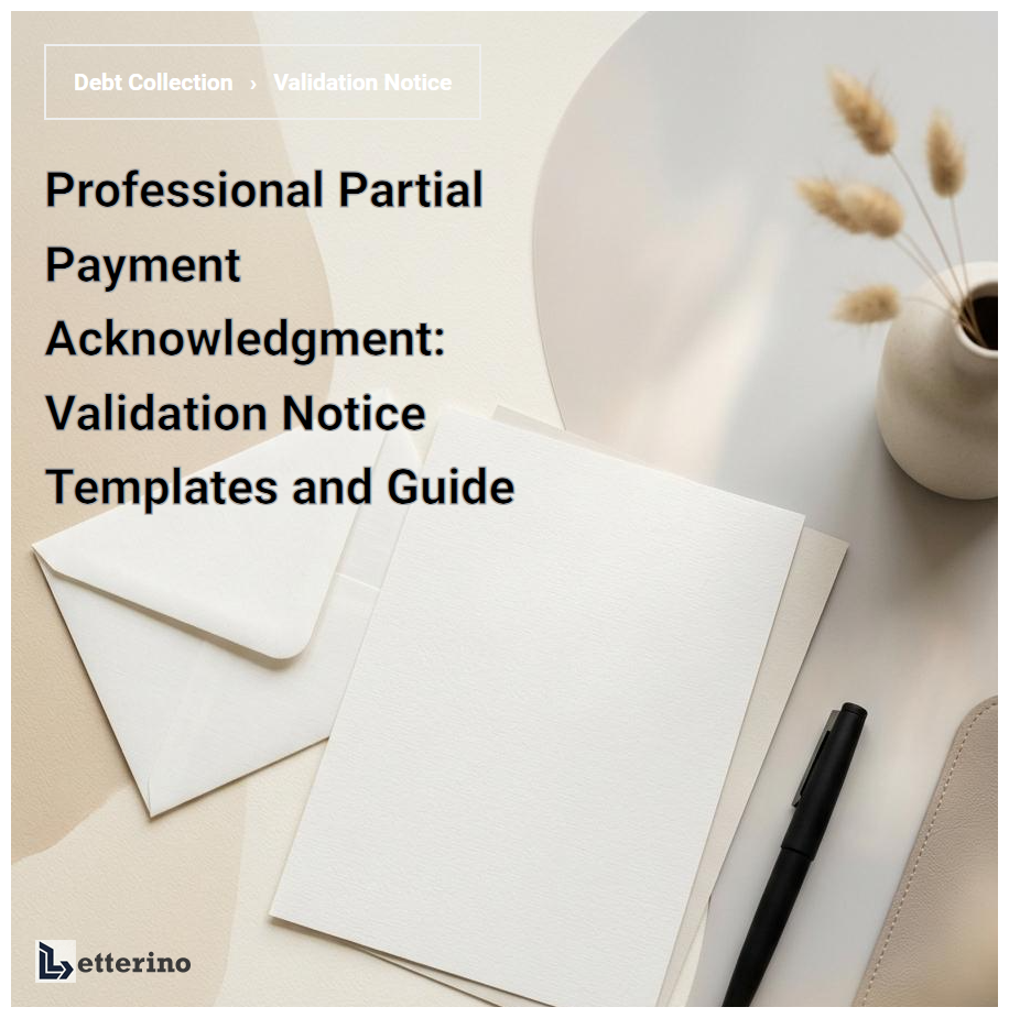 Professional Partial Payment Acknowledgment: Validation Notice Templates and Guide