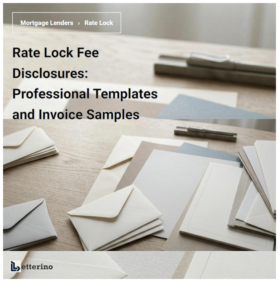 Rate Lock Fee Disclosures: Professional Templates and Invoice Samples