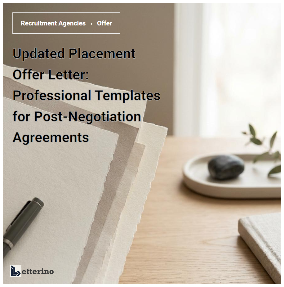 Updated Placement Offer Letter: Professional Templates for Post-Negotiation Agreements