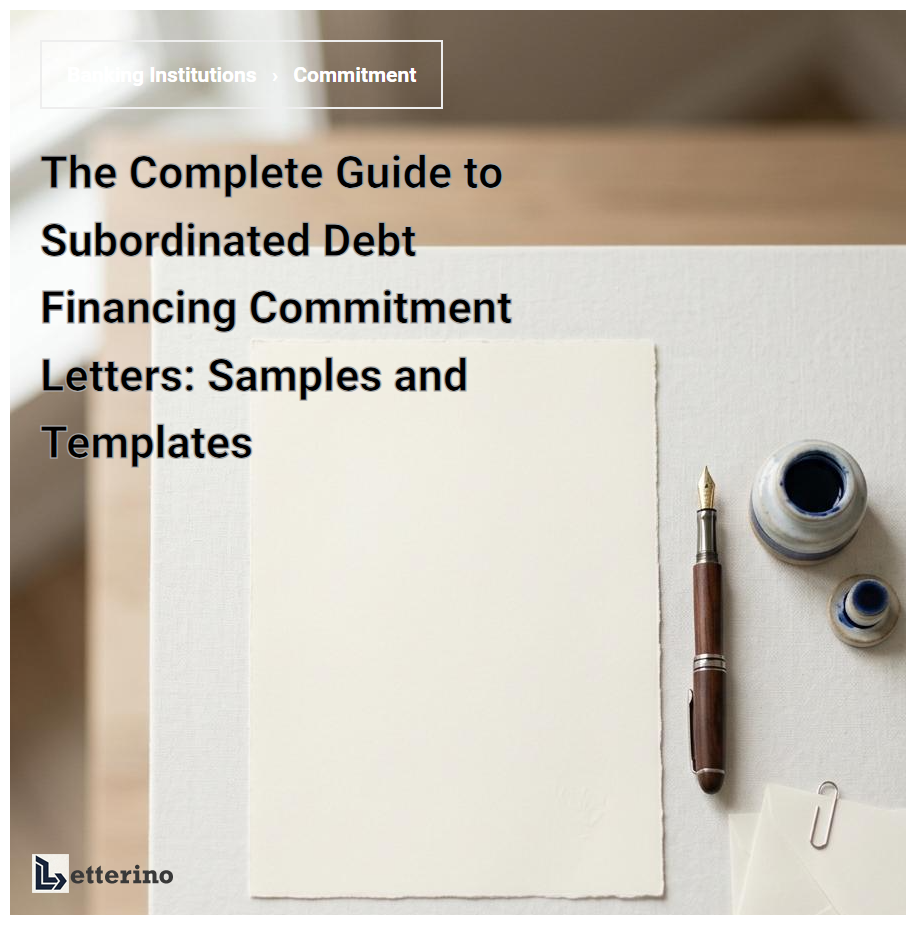 The Complete Guide to Subordinated Debt Financing Commitment Letters: Samples and Templates