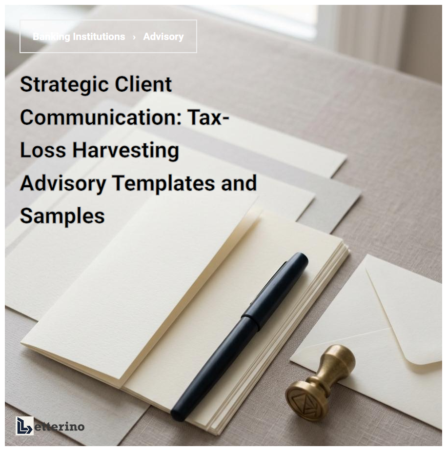 Strategic Client Communication: Tax-Loss Harvesting Advisory Templates and Samples