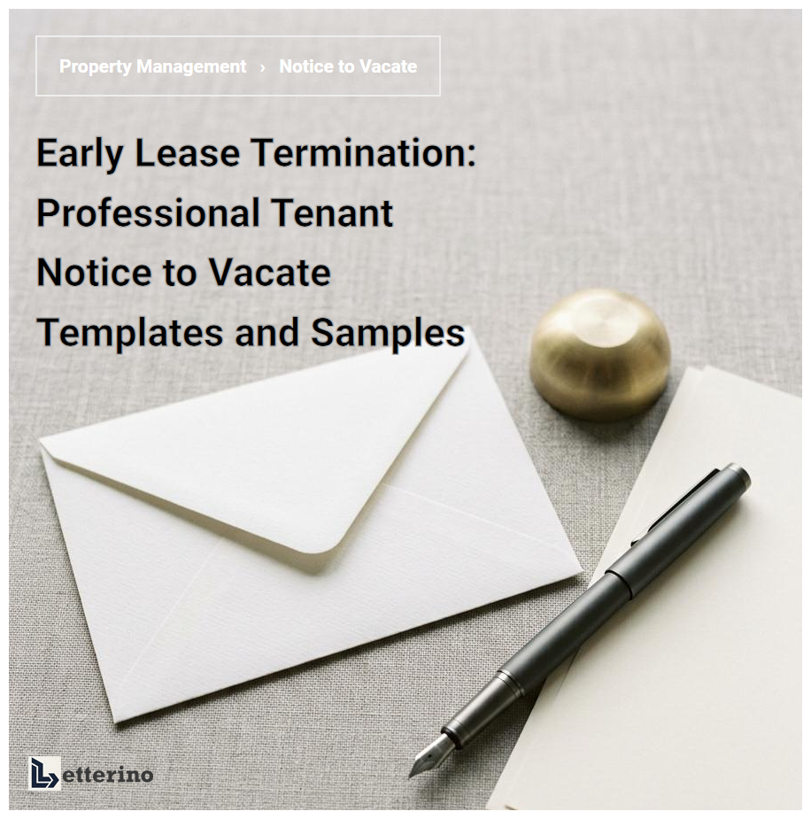 Early Lease Termination: Professional Tenant Notice to Vacate Templates and Samples