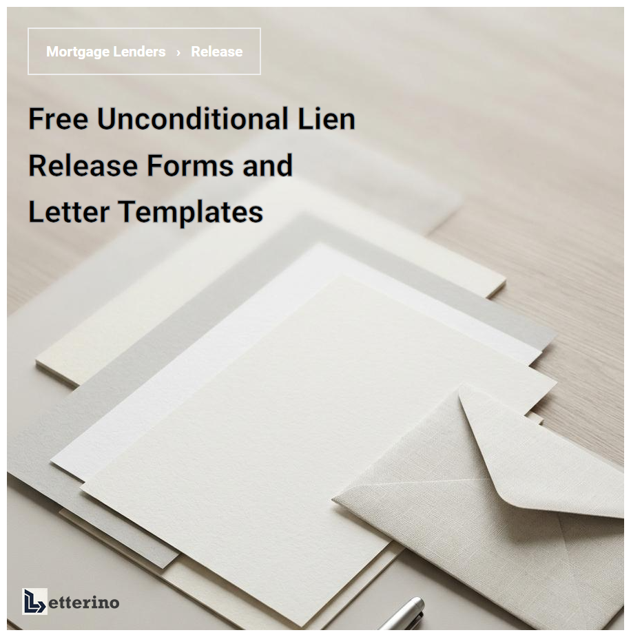 Free Unconditional Lien Release Forms and Letter Templates