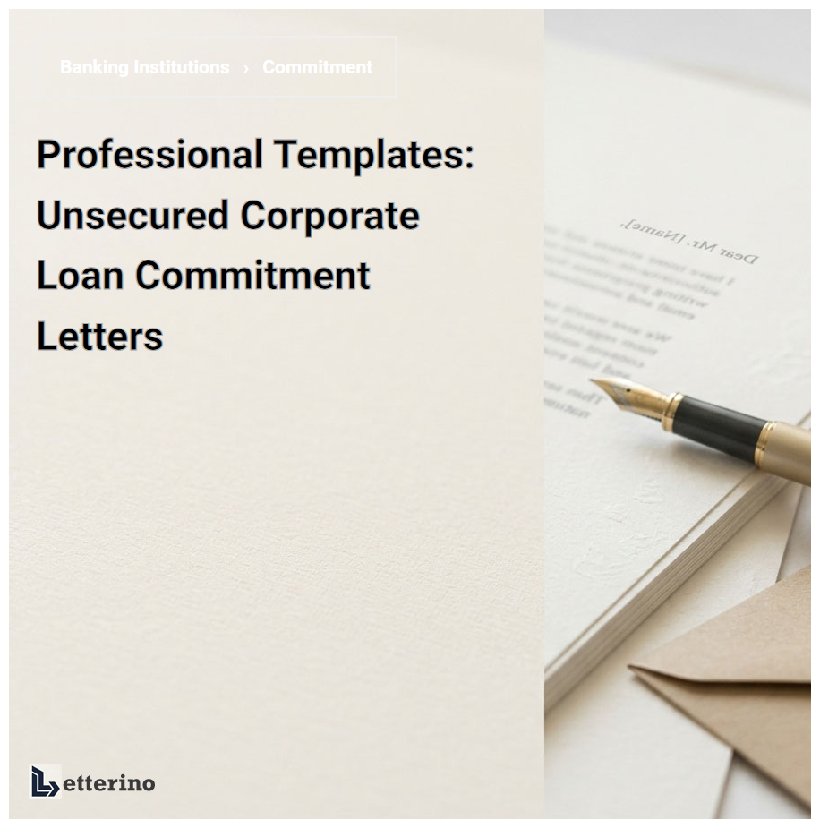 Professional Templates: Unsecured Corporate Loan Commitment Letters