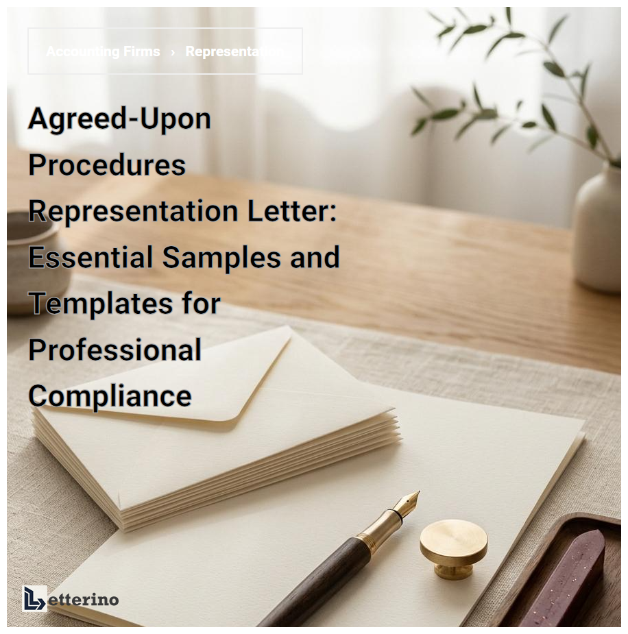 Agreed-Upon Procedures Representation Letter: Essential Samples and Templates for Professional Compliance