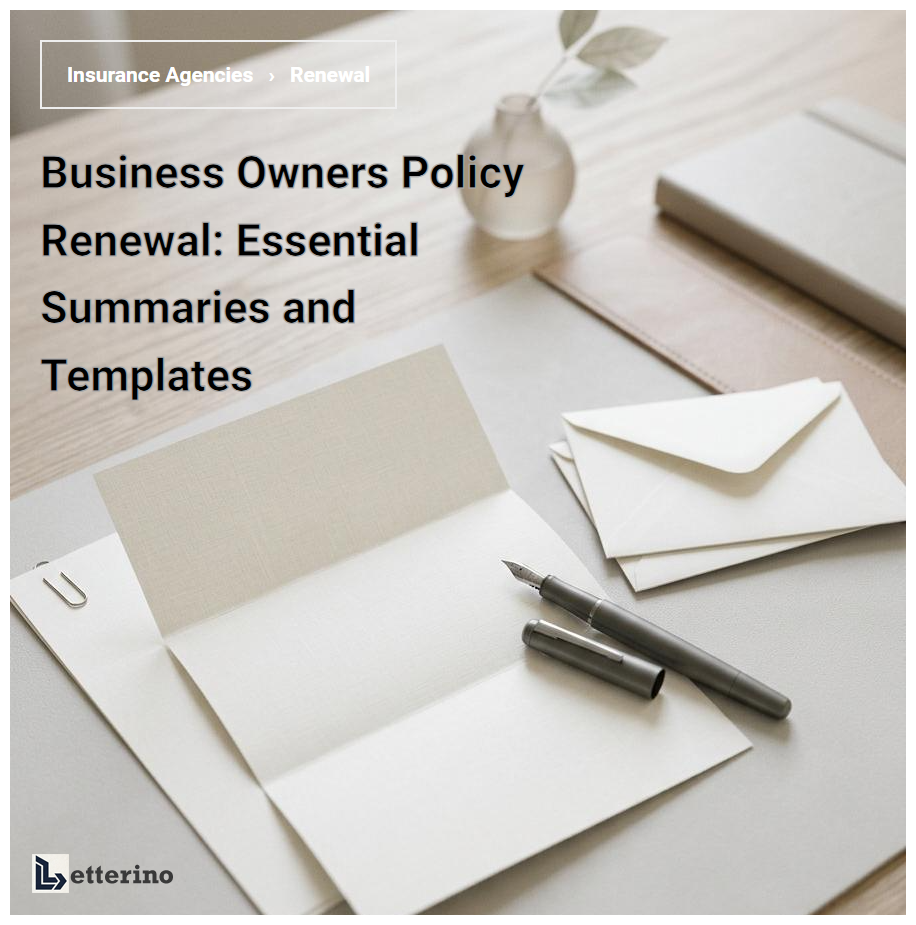 Business Owners Policy Renewal: Essential Summaries and Templates