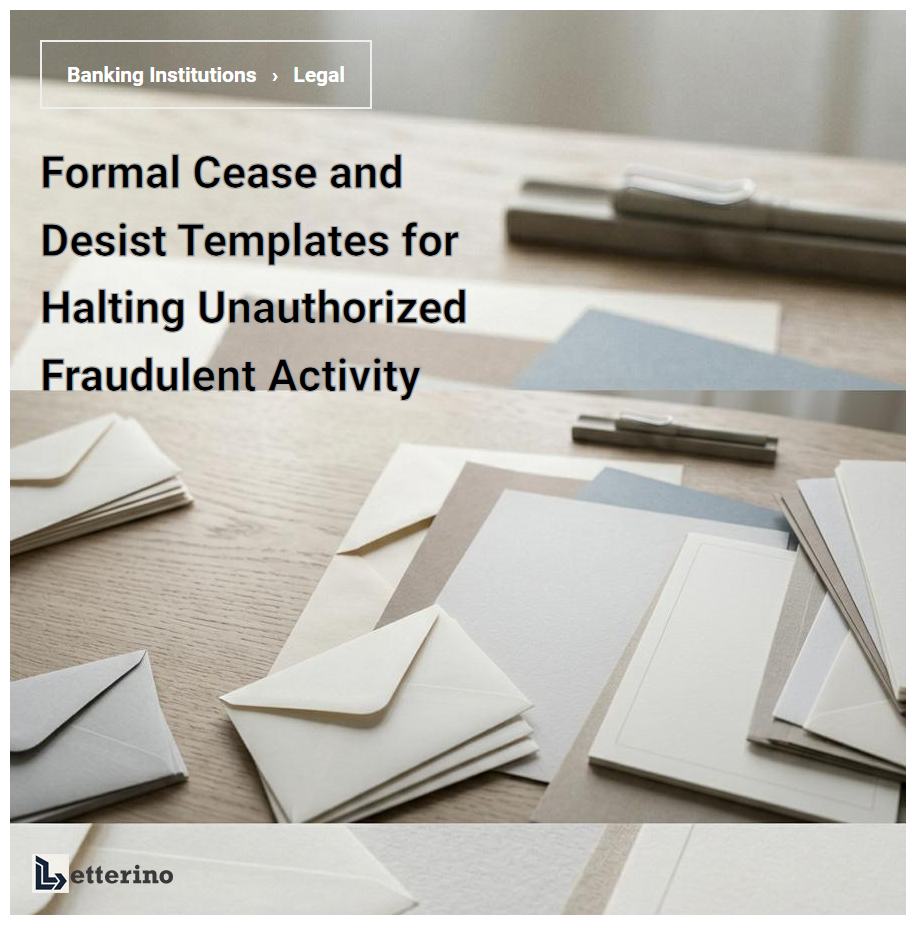 Formal Cease and Desist Templates for Halting Unauthorized Fraudulent Activity