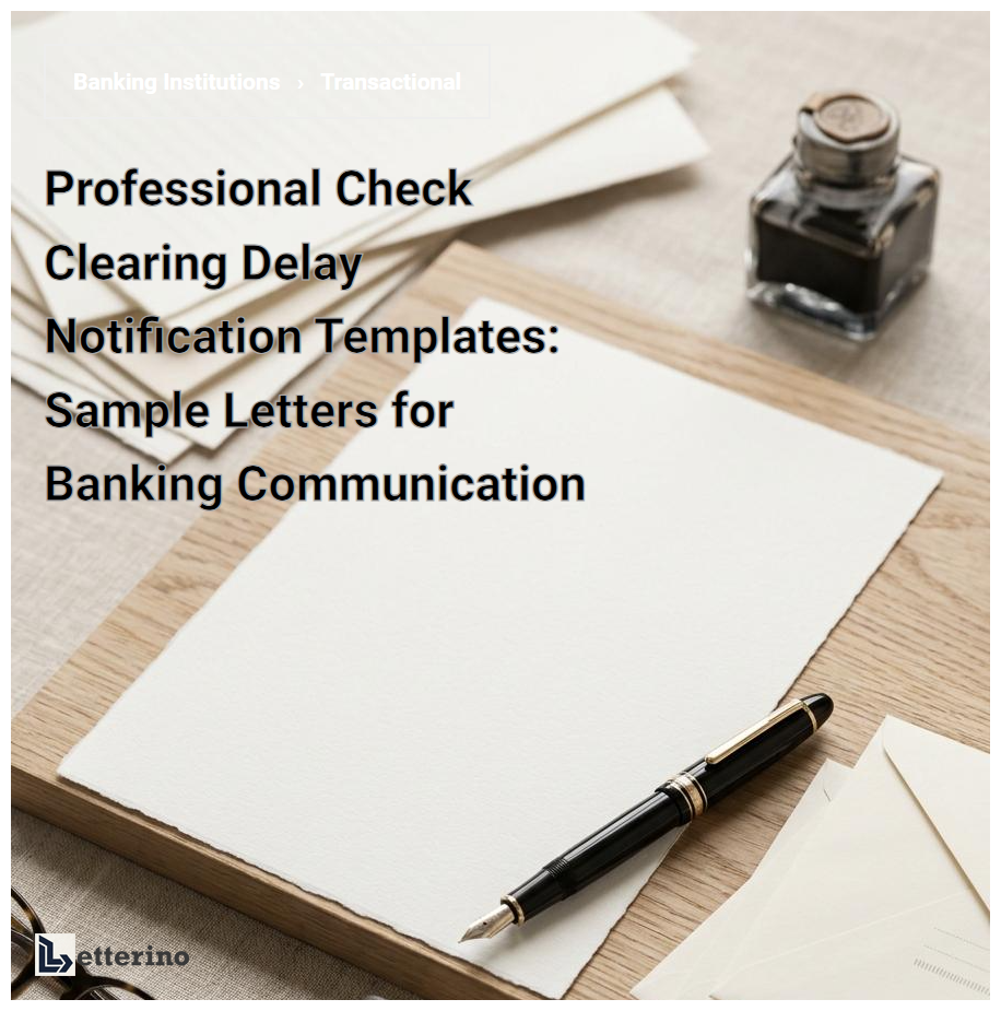 Professional Check Clearing Delay Notification Templates: Sample Letters for Banking Communication
