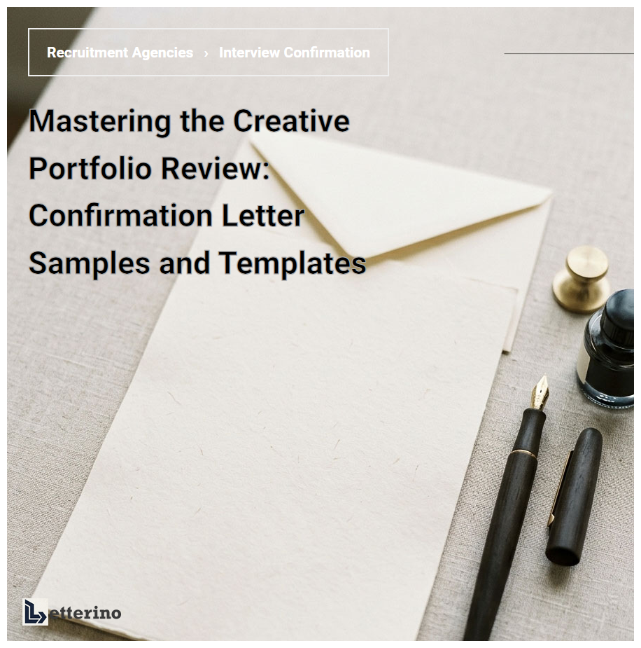 Mastering the Creative Portfolio Review: Confirmation Letter Samples and Templates