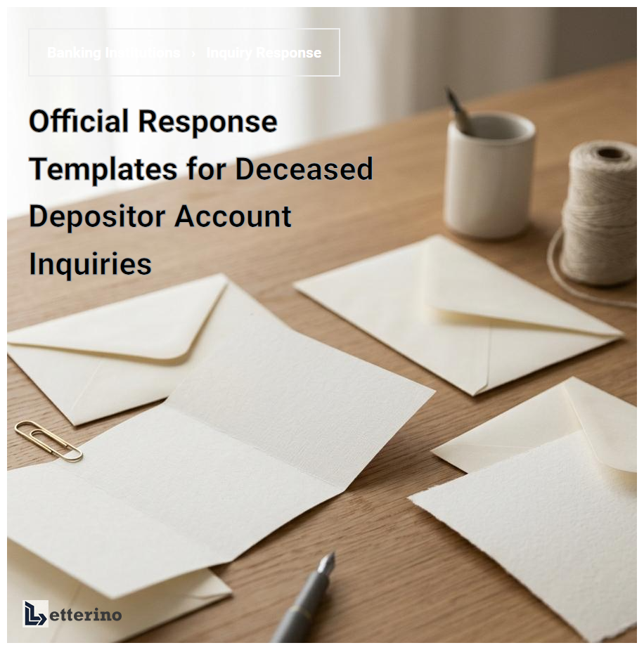 Official Response Templates for Deceased Depositor Account Inquiries