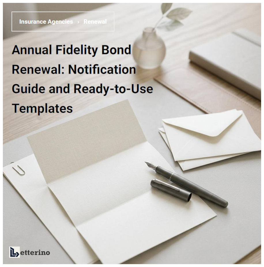 Annual Fidelity Bond Renewal: Notification Guide and Ready-to-Use Templates