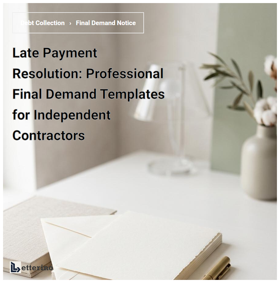 Late Payment Resolution: Professional Final Demand Templates for Independent Contractors