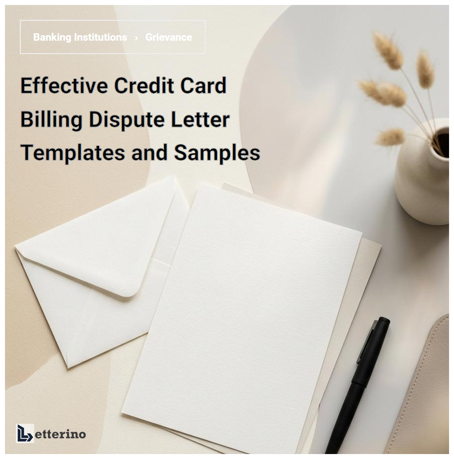 Effective Credit Card Billing Dispute Letter Templates and Samples