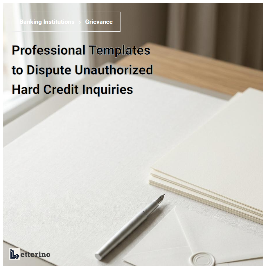 Professional Templates to Dispute Unauthorized Hard Credit Inquiries