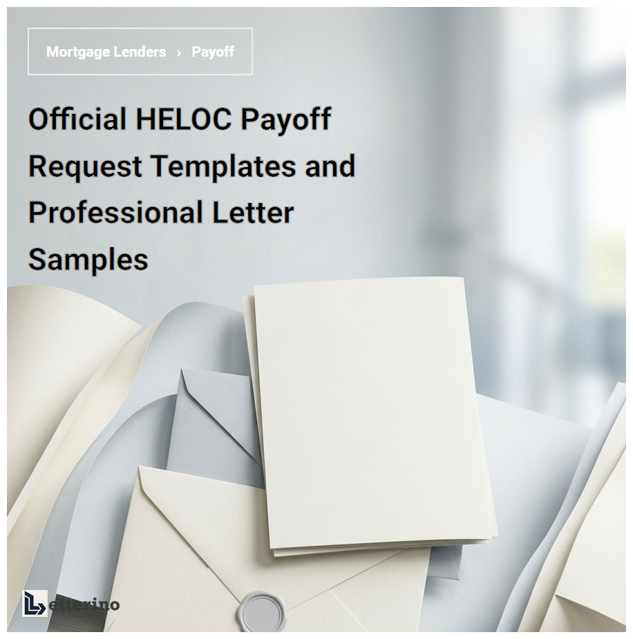 Official HELOC Payoff Request Templates and Professional Letter Samples