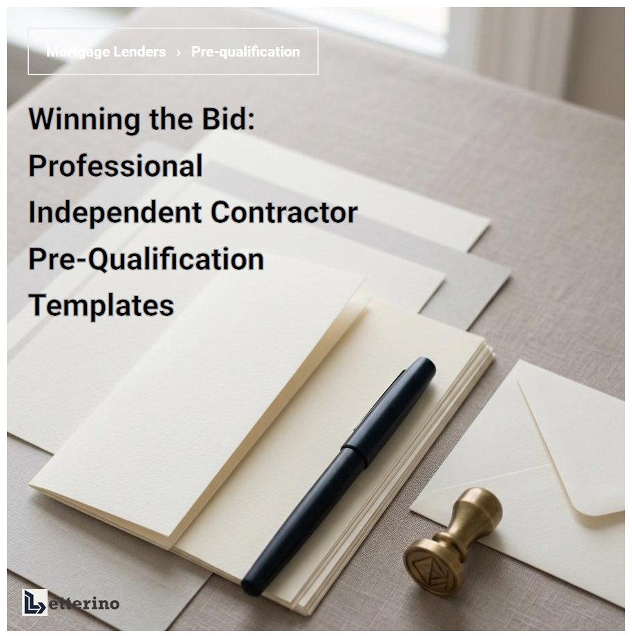 Winning the Bid: Professional Independent Contractor Pre-Qualification Templates