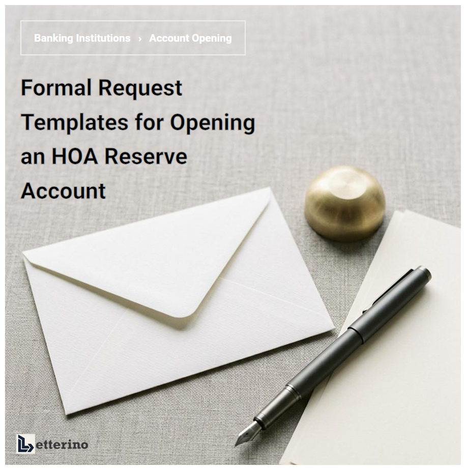 Formal Request Templates for Opening an HOA Reserve Account